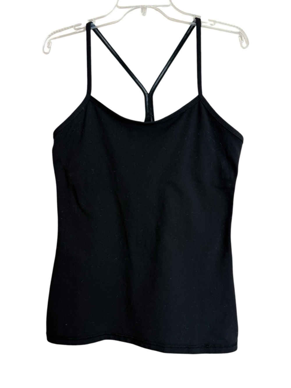 Lululemon Black Racerback Tank Top Built In Shelf Bra Athletic Size M
